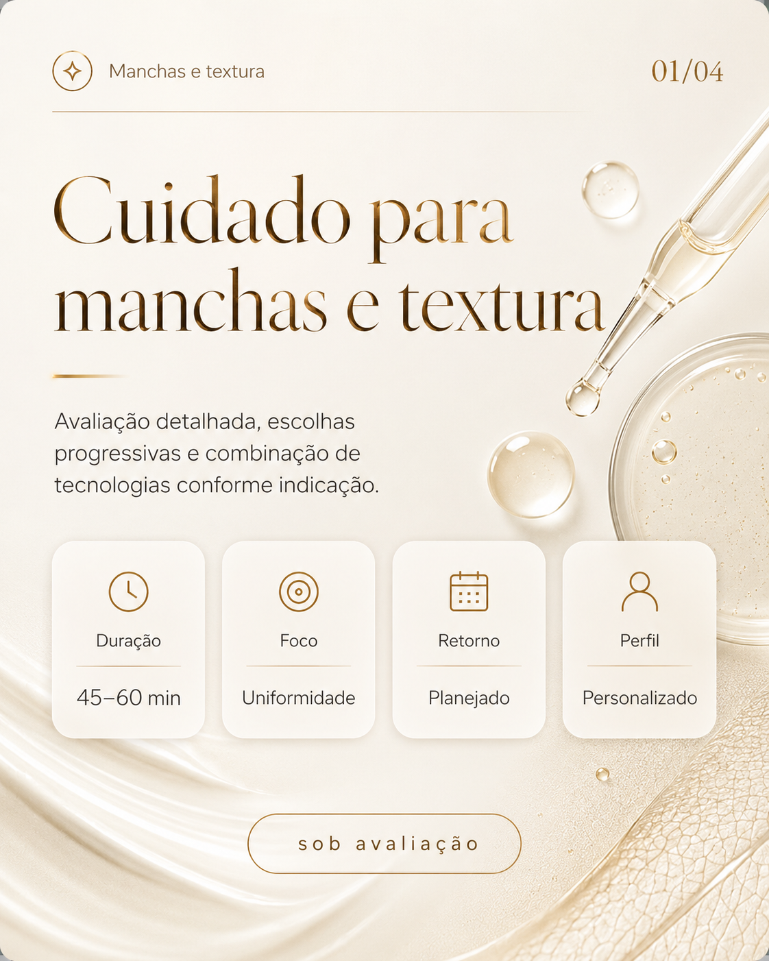 Arte editorial sobre manchas e textura para cuidados dermatologicos
